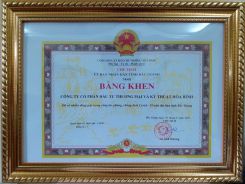 RECEIVED CERTIFICATES FROM BAC GIANG PROVINCE